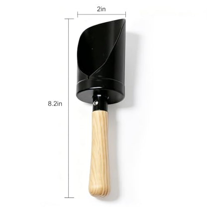 4 Pack Beach Shovels for Kids – Heavy Duty Garden & Dirt Digging Tools, Smooth Metal Scoops Head & Wooden Handle, Summer Outdoor Play Toy (Gardening, Sandbox, Camping) - color: 4pcs black sand scoop shovels