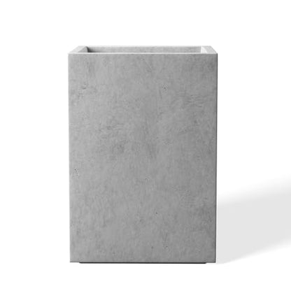 Kante Small Tall Square Pale Gray Concrete Planter 13" H, Outdoor - color: Natural Concrete, size: 12.6" H