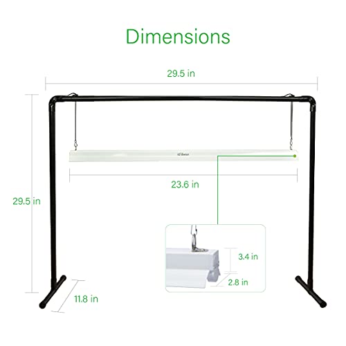 2 feet LED Grow Light Stand for Seedling,Iron Pipe Frame,with Natural White Light Full Spectrum LED Plant Growing Lamp, Light Height Ajustable,with Timer Outlet - style: Iron Pipe 2 Feet