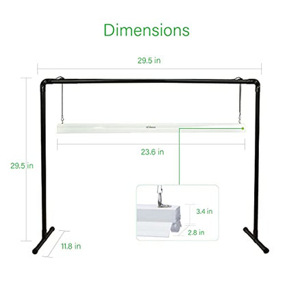 2 feet LED Grow Light Stand for Seedling,Iron Pipe Frame,with Natural White Light Full Spectrum LED Plant Growing Lamp, Light Height Ajustable,with Timer Outlet - style: Iron Pipe 2 Feet