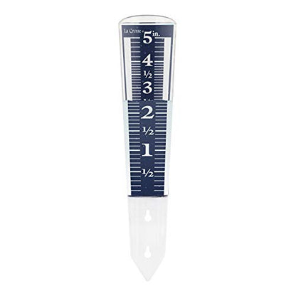 La Crosse 704-1531 Large Magnifying Easy Read 5-Inch Capacity Acrylic Rain Gauge, Black-Blue, Black-Blue - color: Black-blue