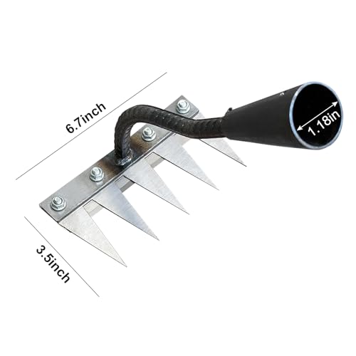 Ironrake The Heavy-Duty Iron Weeding Rake,1pc Iron Rake with 5 Metal Tines - size: 5 TINES