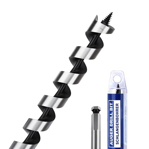 1-1/4" X 19.7" Auger Bit for Wood, 32x500mm Extra Long Auger Drill Bit - size: 1-1/4" (32mm)diameter, style: 19.7 inch / 500mm Length