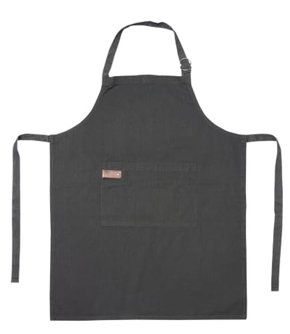 Washed Cotton Kitchen Apron | Adjustable 25x31, Black
