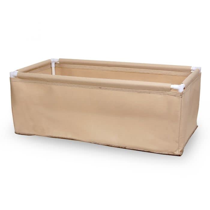 247Garden 2X4 Long Aeration Fabric Grow Bed/Raised Vegetable Flower Garden with PVC Frames (60-Gallon Tan) - size: Tan - 2FT X 4FT