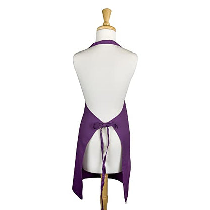 DII Everyday Basic Kitchen Collection - color: Eggplant, size: Plus Size Chef Apron