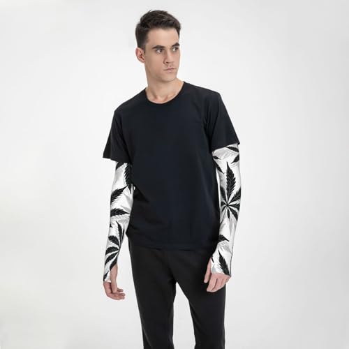 Marijuana Arm Sleeves Cannabis Weed Gardening Sleeves for Women Men - color: Marijuana 066