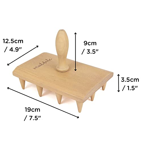 Muldale Multi Seed Dibber Garden Tool - Seedling Spacing Tool with Handle - Plant Dibber Yard - Seed Spacer - Made in England - Dibbler Gardening Accessory - size: Multi Dibber Tray