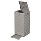 EFU 45 Gallon Outdoor Trash Can with Lid &Drip Tray, Waterproof Garbage Can - color: Grey, size: 45 Gallon
