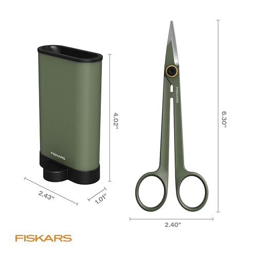 Fiskars 6" Plant Detailer Snips & Holder, Precision Indoor Gardening Tool - size: Detail Snipper