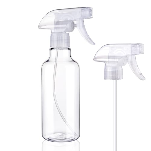 12oz/350ml Plastic Spray Bottles 1 Pack, Adjustable Mist/Stream - color: 12oz-Clear+nozzle