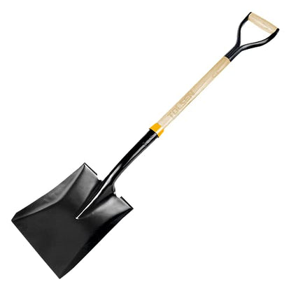 Garden Shovels for Digging, Spade Shovel, Garden Shovel for Planting, D Grip Steel Shovel, Flat Shovel Wooden Handle, Carbon Steel, Square Shovel, Head is 9.25″ Wide x 11.5 deep, Overall Length 42''