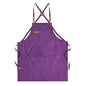 Aoomzoon Canvas Aprons for Men Women, Heavy Duty BBQ Apron with Pockets - color: Purple
