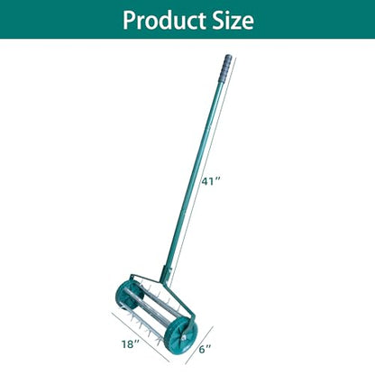 THUNDERBAY 18-Inch Heavy-Duty Rotary Spike Lawn Aerator for Garden & Yard, w/o Mud Guard - style: ARL001