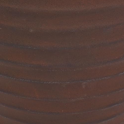 Sunnydaze Ribbed 13-Inch Double-Walled Outdoor Plant Pot - Rust - size: 13 in