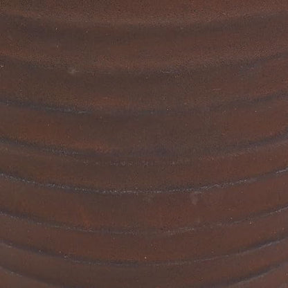 Sunnydaze Ribbed 13-Inch Double-Walled Outdoor Plant Pot - Rust - size: 13 in