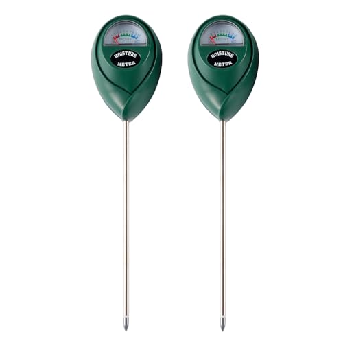 2 Packs Soil Moisture Meter, Plant Water Meter for House Plants, Soil Tester Test Kit Soil for Garden Lawn Farm Indoor & Outdoor Use, No Battery Required (Green) - color: Green