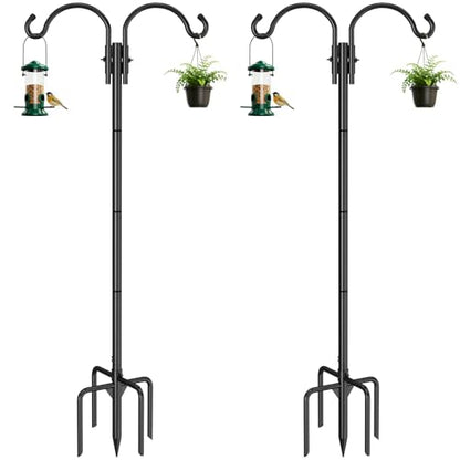 GOFORWILD 2 Pack Adjustable 76inch Double Shepherds Hook for Outdoor - size: 76 Inch