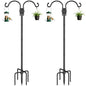 GOFORWILD 2 Pack Adjustable 76inch Double Shepherds Hook for Outdoor - size: 76 Inch