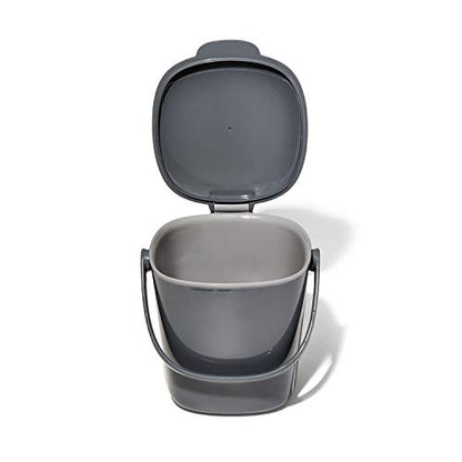 OXO Good Grips Easy-Clean Compost Bin, 0.75 Gal, Charcoal - color: Charcoal, size: 0.75 Gallon