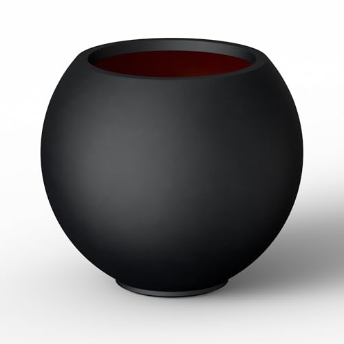 Kante Accent Round Sphere Black Concrete Planter 19.3" Dia, Outdoor - color: Black, size: 19.3"w x 16.5"h