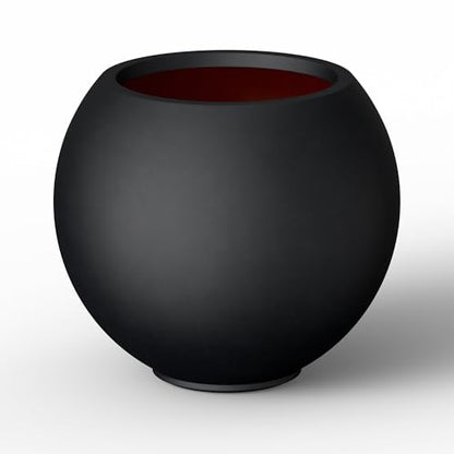 Kante Accent Round Sphere Black Concrete Planter 19.3" Dia, Outdoor - color: Black, size: 19.3"w x 16.5"h