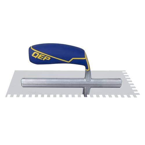 QEP Comfort Grip Stainless Steel Trowel Square-Notch 1/4" x 3/8" x 1/4"