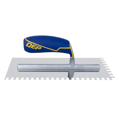 QEP Comfort Grip Stainless Steel Trowel Square-Notch 1/4" x 3/8" x 1/4"