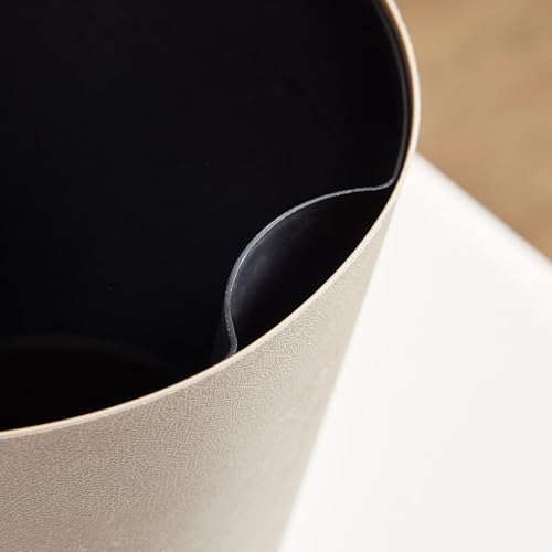14" Beige Self-Watering Planter, Resin Pot w/Reservoir for Houseplants