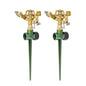 RESTMO 2 Pack All-Metal Impact Sprinkler Head on Sturdy Spike Base - color: Green