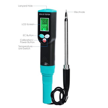 2 in 1 Digital Plants EC Meter Soil EC & Temperature Meter