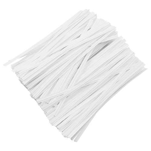1000Pcs 6Inch White Paper Twist Ties - color: White, size: 6"