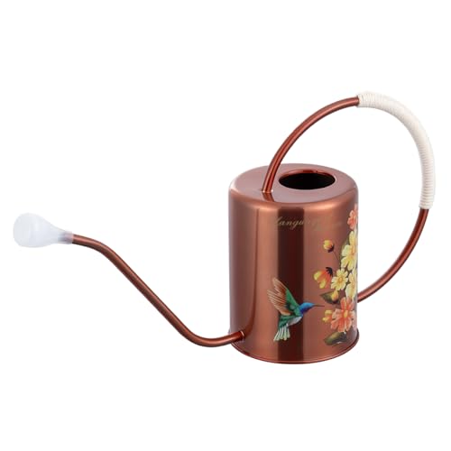 68oz Bronze Stainless Steel Watering Can, Hummingbird Pattern & 2 Sprayers
