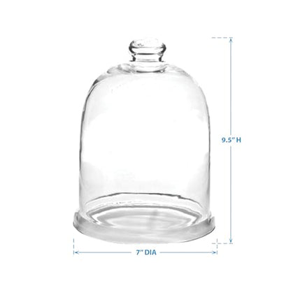 Park Designs Glass Bell Cloche 9.5", Clear - size: 9.5"H x 7"Dia