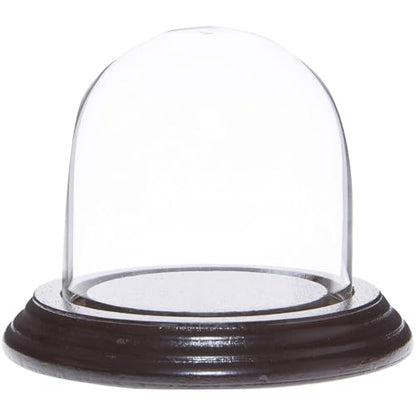 Plymor 3" x 3" Glass Display Dome Cloche (Dark Mahogany Veneer Base) - color: Dark Mahogany Veneer Base