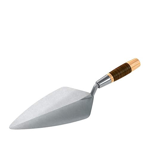Bon 72-555 Brick Trowel Keystone Forged 11-inch Narrow London Leather Handle - size: 11-inch, style: Leather Handle