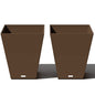 Veradek Pure Series Nobleton Planter - Tapered Square Outdoor Planter - color: Espresso, size: 22 inch - 2 Pack