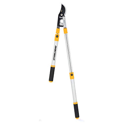 STEELHEAD Heavy-Duty 27-40" Adjustable Gear-Bypass Limb & Branch Lopper, Telescoping Extendable Handles, Ratcheting, Cuts Up to 1-3/4”, Secateurs, Shock-Absorbing, Effort-Saving, USA-Based Support