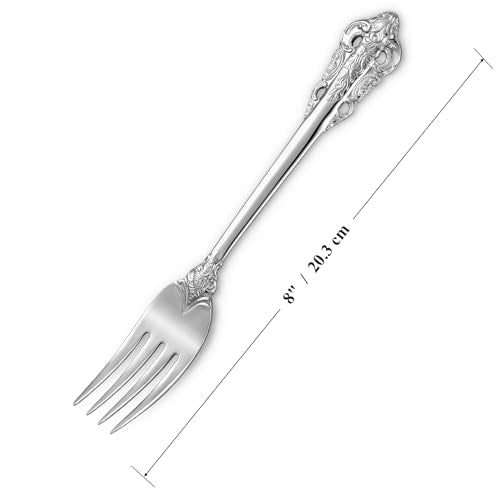 KEAWELL Luxury 4-Piece 18/10 Stainless Steel Dinner Fork Set (Silver) - color: Silver