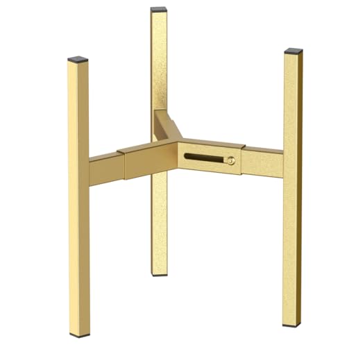 Metal Plant Stand, Adjustable Size Fits 10 12 13 14 15 16 Inches Large Planter Pot,Mid Century Expandable Plant Holder Indoor Outdoor Corner (HeavyGold-III, Fits all pots between 8" and 16") - color: HeavyGold-III