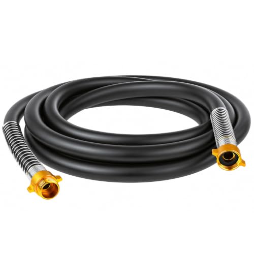 Garden Hose 5/8" x 15ft 4-Layer Heavy Duty Hose with 800 PSI Burst Pressure – Kink Resistant Flexible All-Weather Outdoor Hose for Yard Car Wash Pets Black - size: 15ft