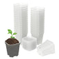 30Pcs 3" Clear Nursery Pots with Saucers, Thick Plastic Square Plant Pot - color: Clear