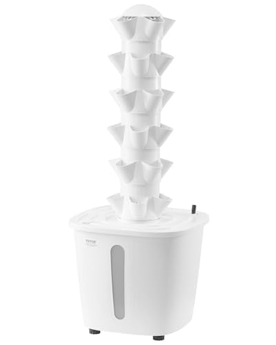VEVOR Hydroponic Growing System, 30 Pods Vertical 6 Tiers Hydroponic Tower, Home Hydronic Garden with Water Pump & Timer, Water Circulation Plants Germination Kit for Indoor Herbs Fruits & Vegetables