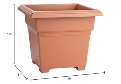 Root & Vessel Countryside Square Planter, Terra Cotta, 18-Inch - color: Terra, size: 18-Inch