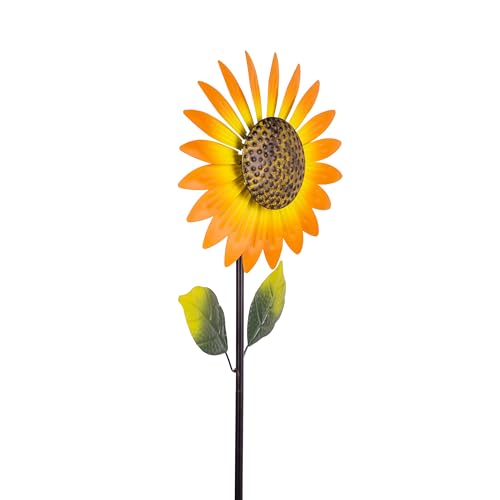 Viveta 2Pack Metal Sunflower Wind Spinner Outdoor,Pinwheels - color: A-sunflower-2 Pack