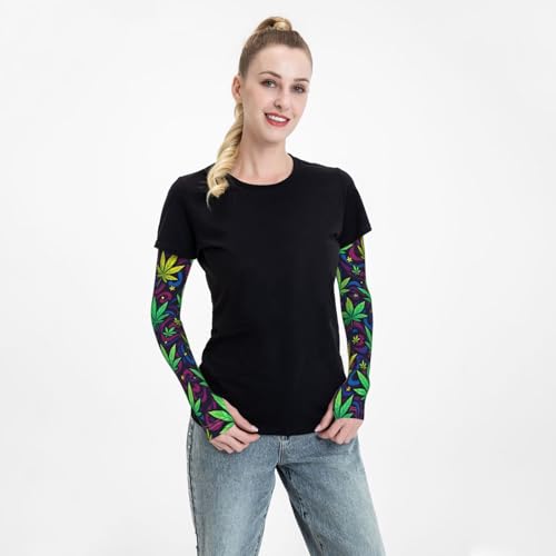 Marijuana Arm Sleeves Cannabis Weed Gardening Sleeves for Women Men - color: Marijuana 065