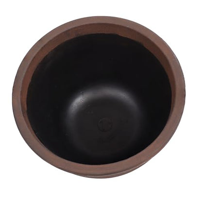 Sunnydaze Ribbed 13'' Plastic Planter Pot for Plants, Sable, 2pk - size: 13 in