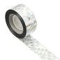 MECCANIXITY 164ft Long 1" Wide Silver Dual Side Reflective Holographic Flash Bird Scare Tape Ribbon to Keep Birds Away, Hang Tie on Garden Farm Orchards Balcony Patio Yard Fence, Floral - size: 164ft x 0.94in