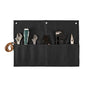 Chisel Roll,Small Tool Roll Pouch,Tool Roll Bag Organizer, Heavy Duty Waxed Canvas Tool Bag, Multi-Purpose Roll-Up Storage Bag for Hand Tools Holder with 6 Pockets Wrench Roll Up Pouch - color: Black