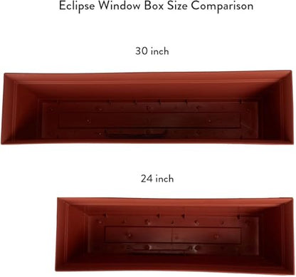 The HC Companies Eclipse Window Planter Box, 30 Inch, Clay, 2-Pack - color: Clay, size: 30" (Pack of 2)